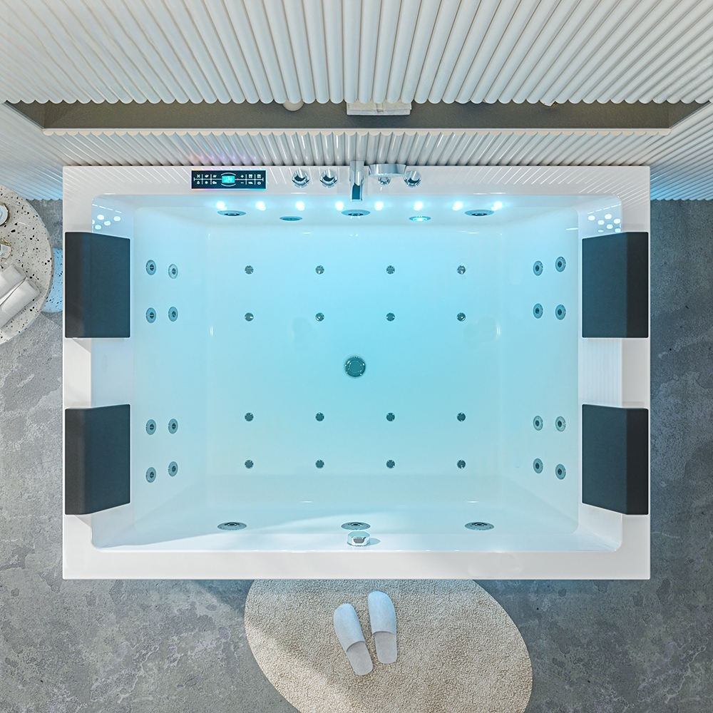 Vaskë luksoze ( SET), pompë uji, (1.5 HP), 4 jastëkë, Air Bubble (350W), ngrohës ( 2KW), dritë nënujore, kullues  Dimensionet 180x120x58cm