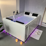 Vaskë luksoze ( SET), pompë uji, (1.5 HP), 4 jastëkë, Air Bubble (350W), ngrohës ( 2KW), dritë nënujore, kullues  Dimensionet 180x120x58cm