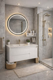 2416 - White  Komoda 100x47cm  Pasqyre Led 70x70cm